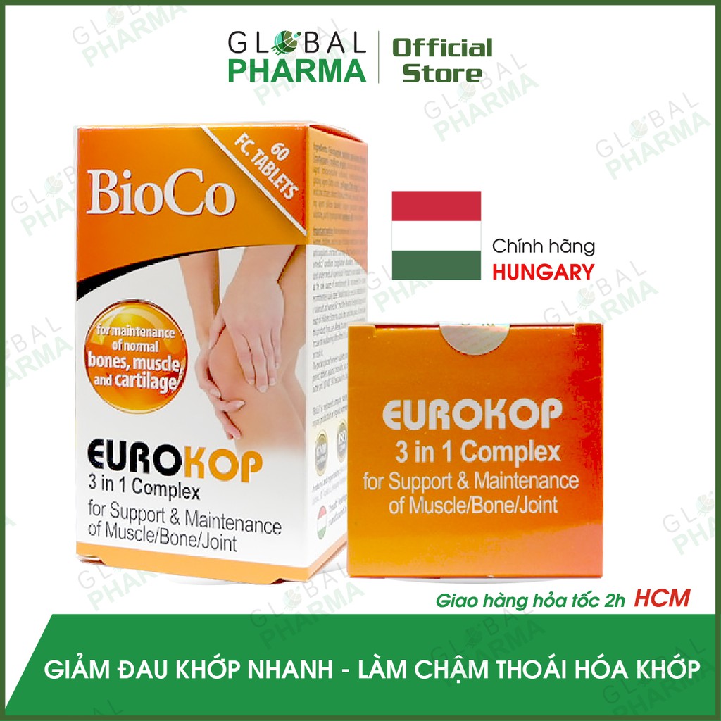 [CHÍNH HÃNG HUNGARY] Bổ cơ, xương, khớp - BioCo Eurokop 3 in 1 (Hộp 60 viên) | Thế Giới Skin Care