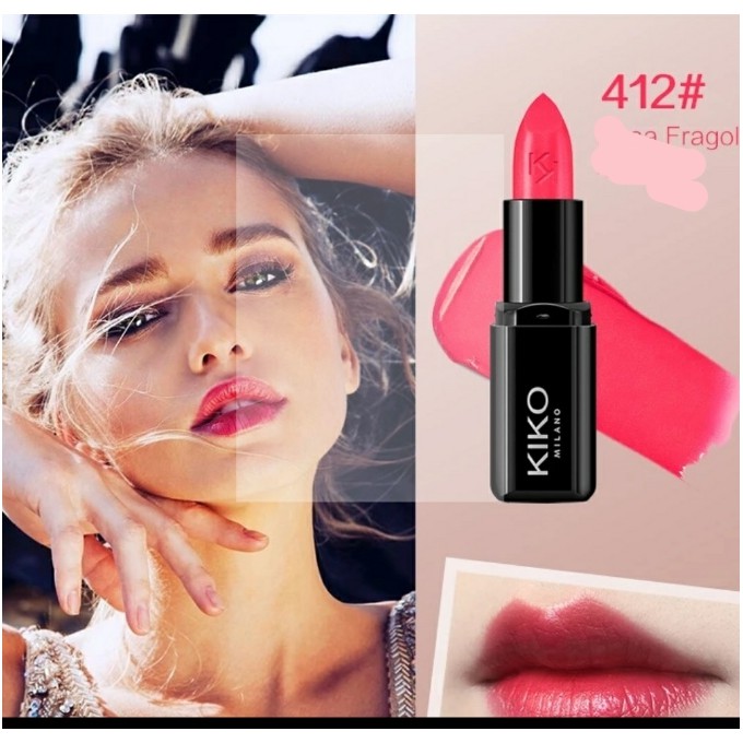 Son Kiko Fussion - Màu đỏ cảm 412 Strawberry Pink - Nhập từ Đức