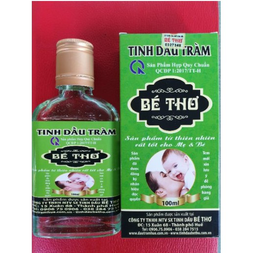 Tinh Dầu Tràm Bé Thơ Chai 50ml và 100ml (Có Tem Chống Hàng Giả Của Công ty TNHH MTV SẢN XUẤT TINH DẦU BÉ THƠ)