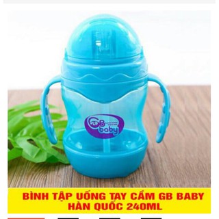 BÌNH TẬP UỐNG NƯỚC GB BABY HÀN QUỐC 240ML CÓ ỐNG HÚT CHỐNG SẶC