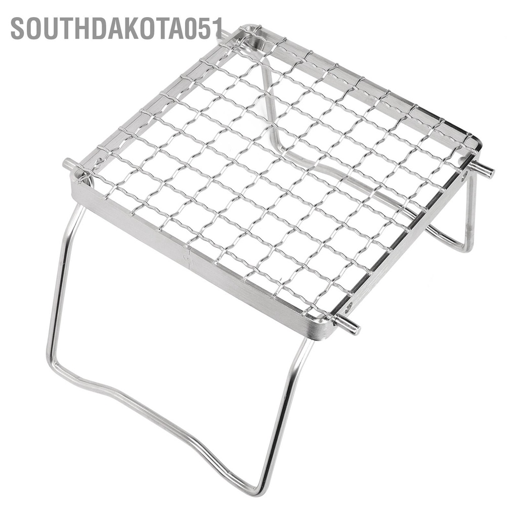 [Hàng HOT] Vỉ nướng Gấp Mini di động Bạc bằng thép không gỉ ngoài trời【Southdakota051】