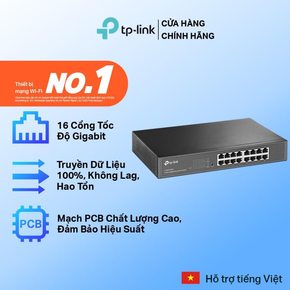 TP-Link Switch 16 cổng RJ45 10/100/1000Mbps Gắn tủ/ Để bàn - TL-SG1016D