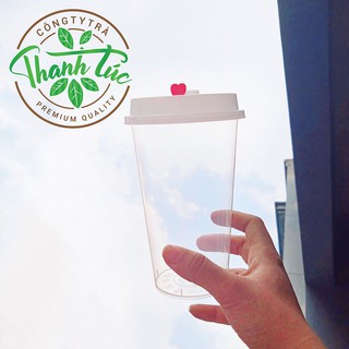 Ly Trà Sữa Nút Tim Lốc 50 Cái Cả Nắp