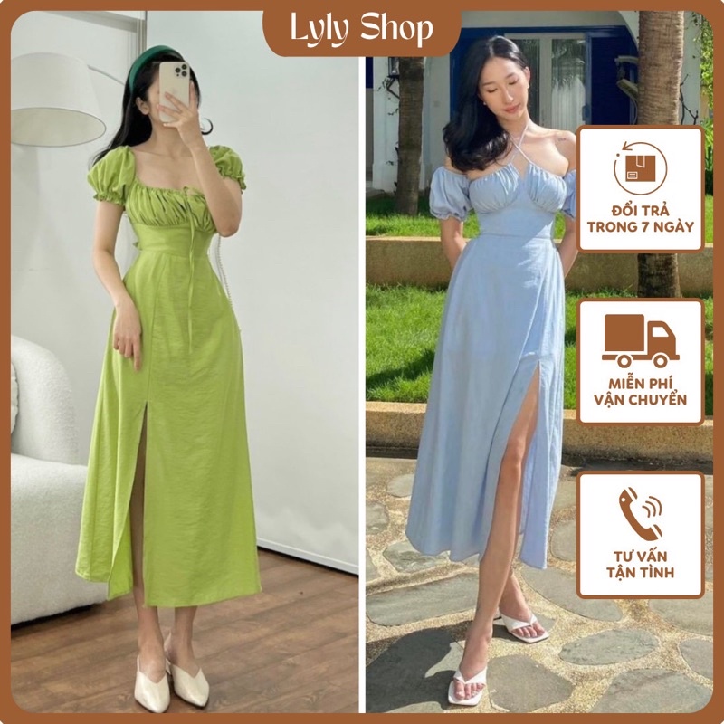 (Có bigsize) ĐẦM MAXI RỚT VAI DÂY CỔ YẾM CUTOUT LƯNG BO CHUN MẶC ĐƯỢC NHIỀU KIỂU H4