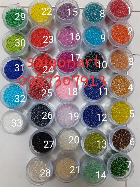 Sỉ Gói Hạt Cườm 450gram 1,9mm;3,9mm