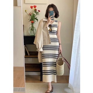 Váy len kẻ ngang big (3132) (ảnh tự chụp)