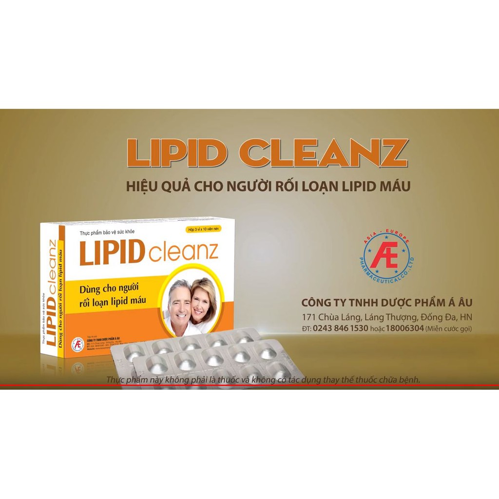 Lipid Cleanz - Giảm cholesterol trong máu, điều hòa mỡ máu, giảm sơ vữa động mạch (Hộp 30 viên)