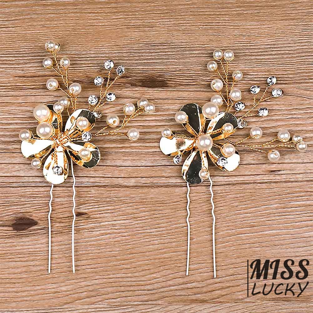 Trâm cài tóc hình hoa đính ngọc trai nhân tạo phong cách retro cho nữ