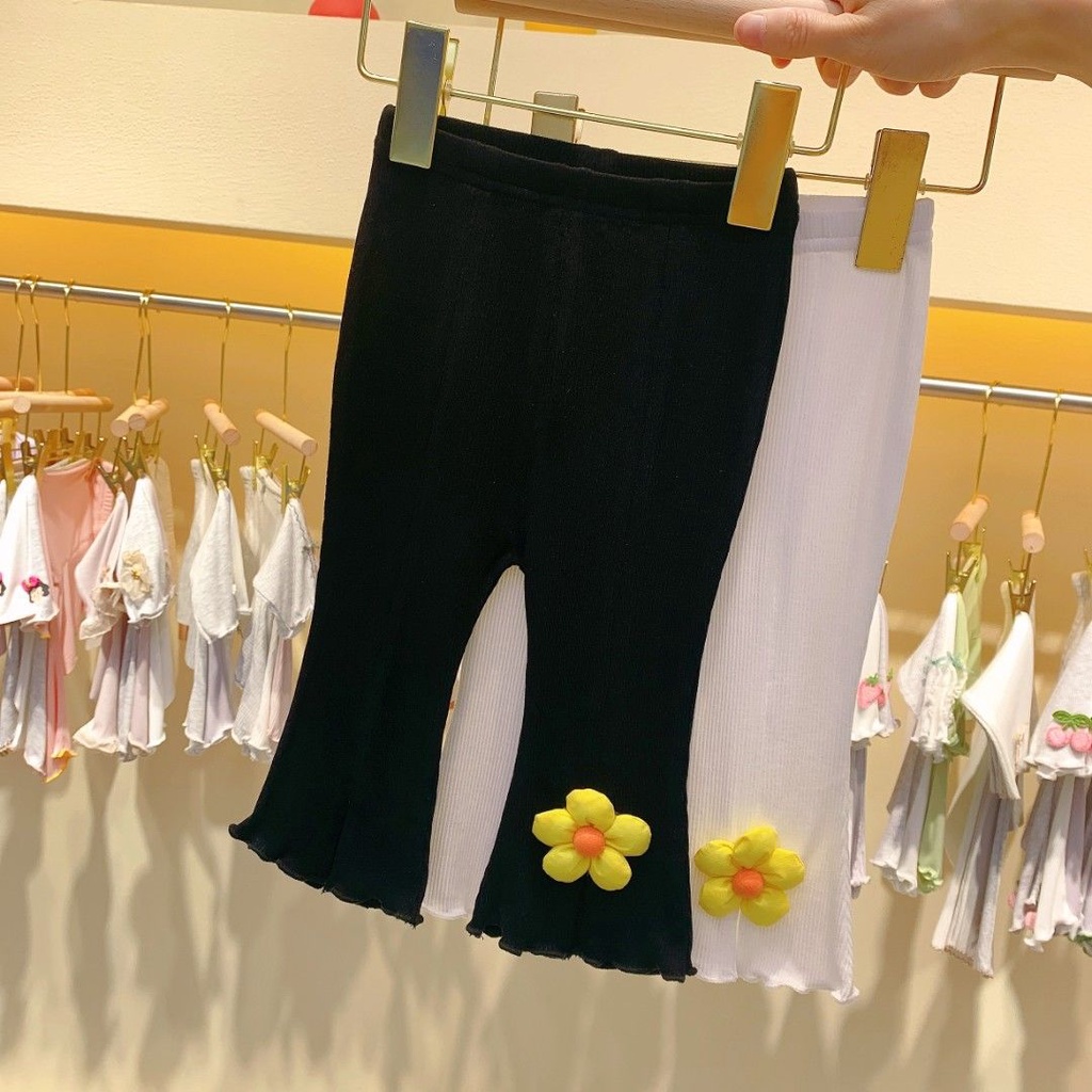 Quần Ống Loe Hoa Mỏng Co Giãn Thời Trang Mùa Hè Hàn Quốc Hàng Mới 2022 Dành Cho Bé Gái