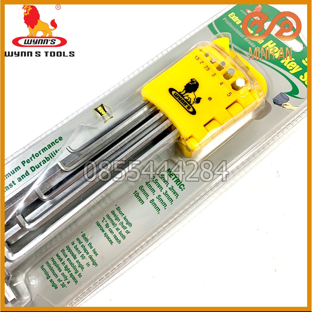 Bộ lục giác 2 đầu 9 chi tiết [HÀNG CHÍNH HÃNG] WYNN'S W0583 - Lục giác kiểu Z