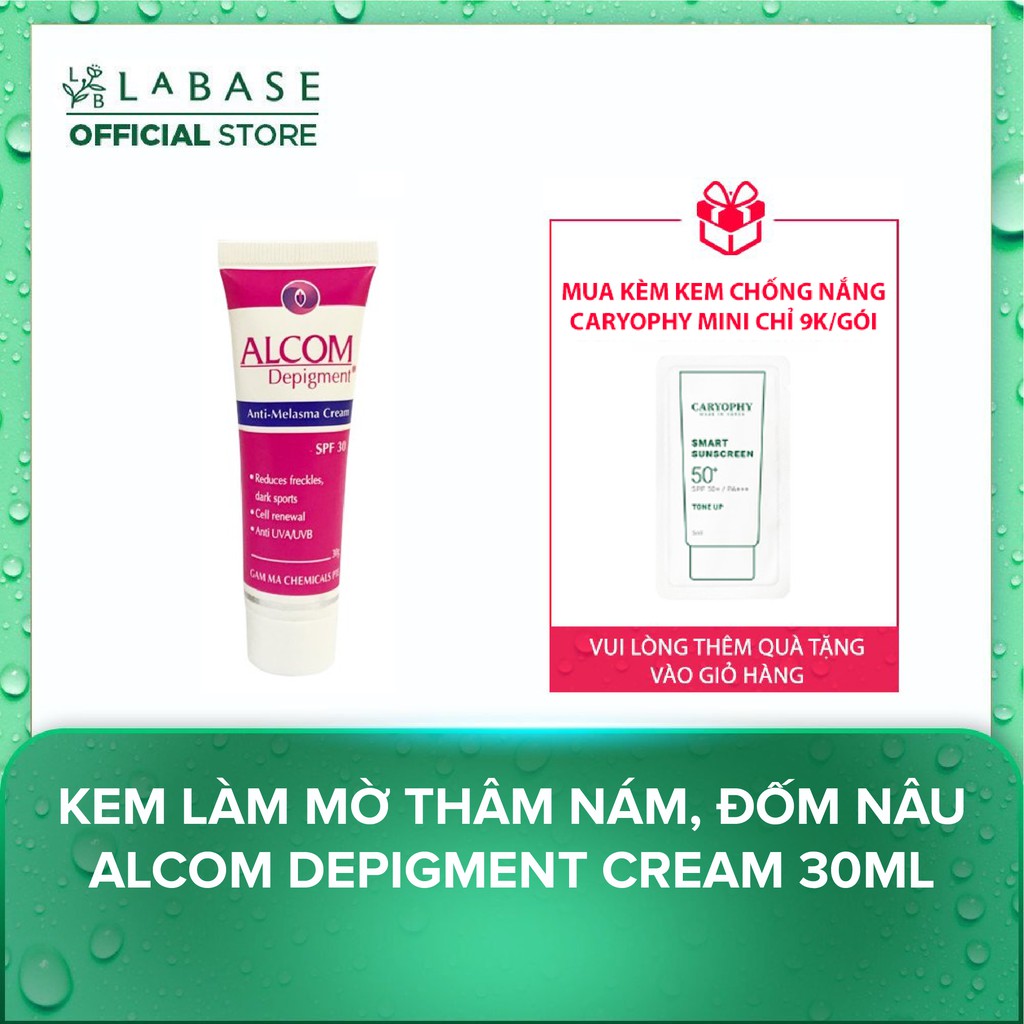 Kem làm mờ thâm nám, đốm nâu Alcom Depigment Anti - Melasma Cream 30g SPF30