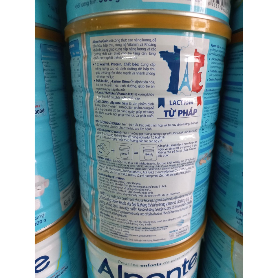 Sữa bột Alponte Gain 800g tăng cân tốt, thể chất khỏe mạnh