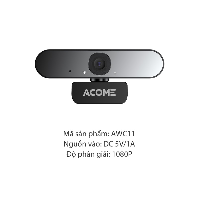 Camera webcam hd 1080p Acome AWC11 chất lượng hd tích hợp micro có mic kết nối usb cho pc máy tính laptop dạy học online