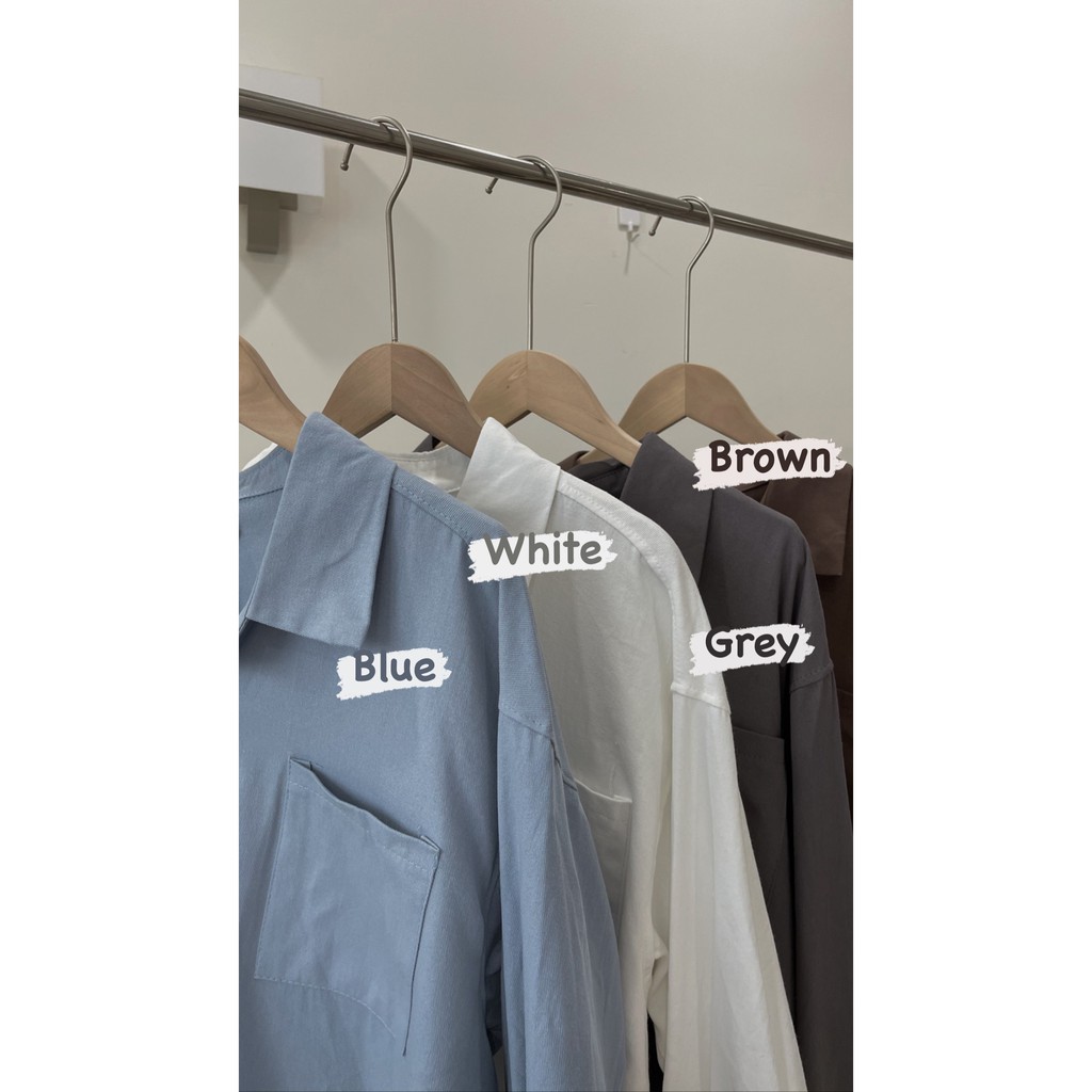 KUCHIMACHIC- Áo sơ mi basic form rộng , form dáng thoải mái năng động thích hợp mặc đi học mã 8815