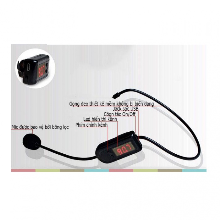 Mic Không Dây FM Cho Máy Trợ Giảng