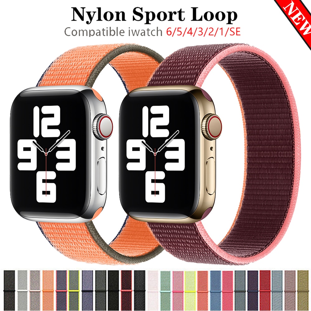 Dây Đeo Nylon Cho Đồng Hồ Thông Minh Apple Watch Series 1 / 2 / 3 / 4 / 5 / 6 / Se 44mm 40mm 38mm 42mm