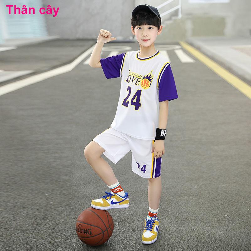 áo bé traiĐồng phục bóng rổ trẻ em ngắn tay Kobe Jersey số 24 James áo 23 lớp nhóm phù hợp với nam