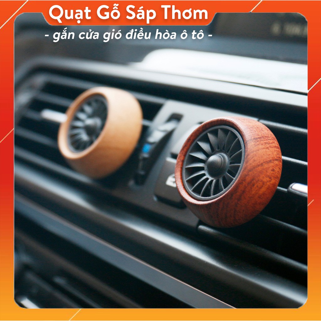 Tinh dầu thơm ô tô, quạt gió gỗ gắn sáp thơm khử mùi ôtô mùi thơm dịu [sáp thơm quạt gió xe ô tô]
