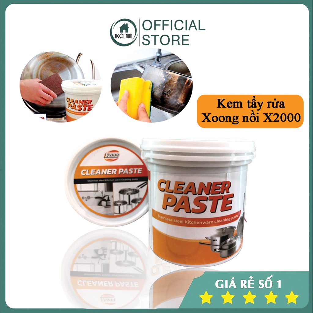 Kem Tẩy Rửa Xoong Nồi Đa Năng CLEANER PASTE X2000, Bột Tẩy Rửa Dụng Cụ Nhà Bếp Đánh Bay Vết Bẩn Siêu Trắng Sạch Bóng