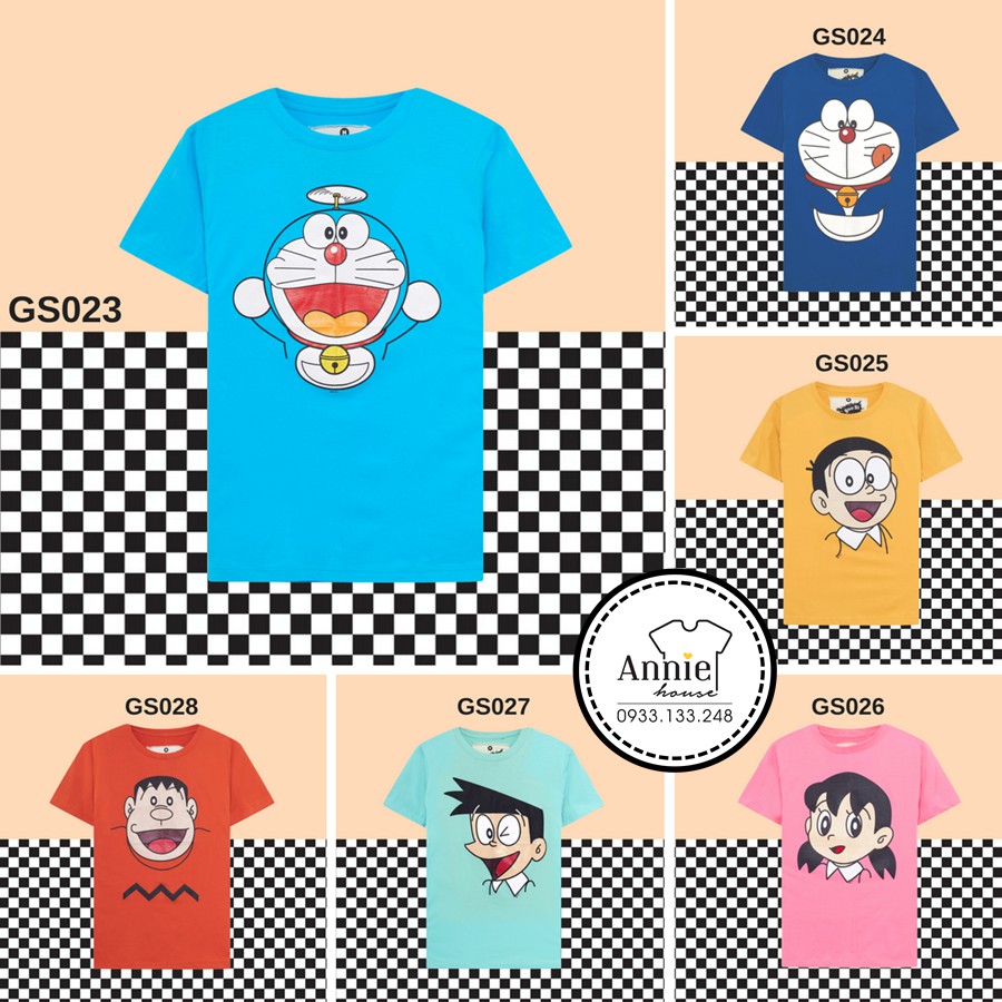 Áo thun hoạt hình Thái Doraemon, Nobita,Xuka,Xeko,Chaien GS023 GS024 GS025 GS026 GS027 GS028 | Shopee Việt Nam
