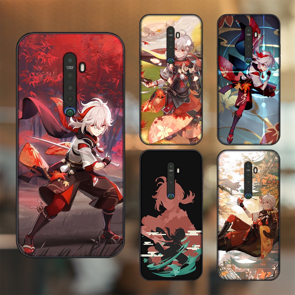 Ốp lưng Oppo Reno 2 viền đen in hình Kazuha Genshin Impact