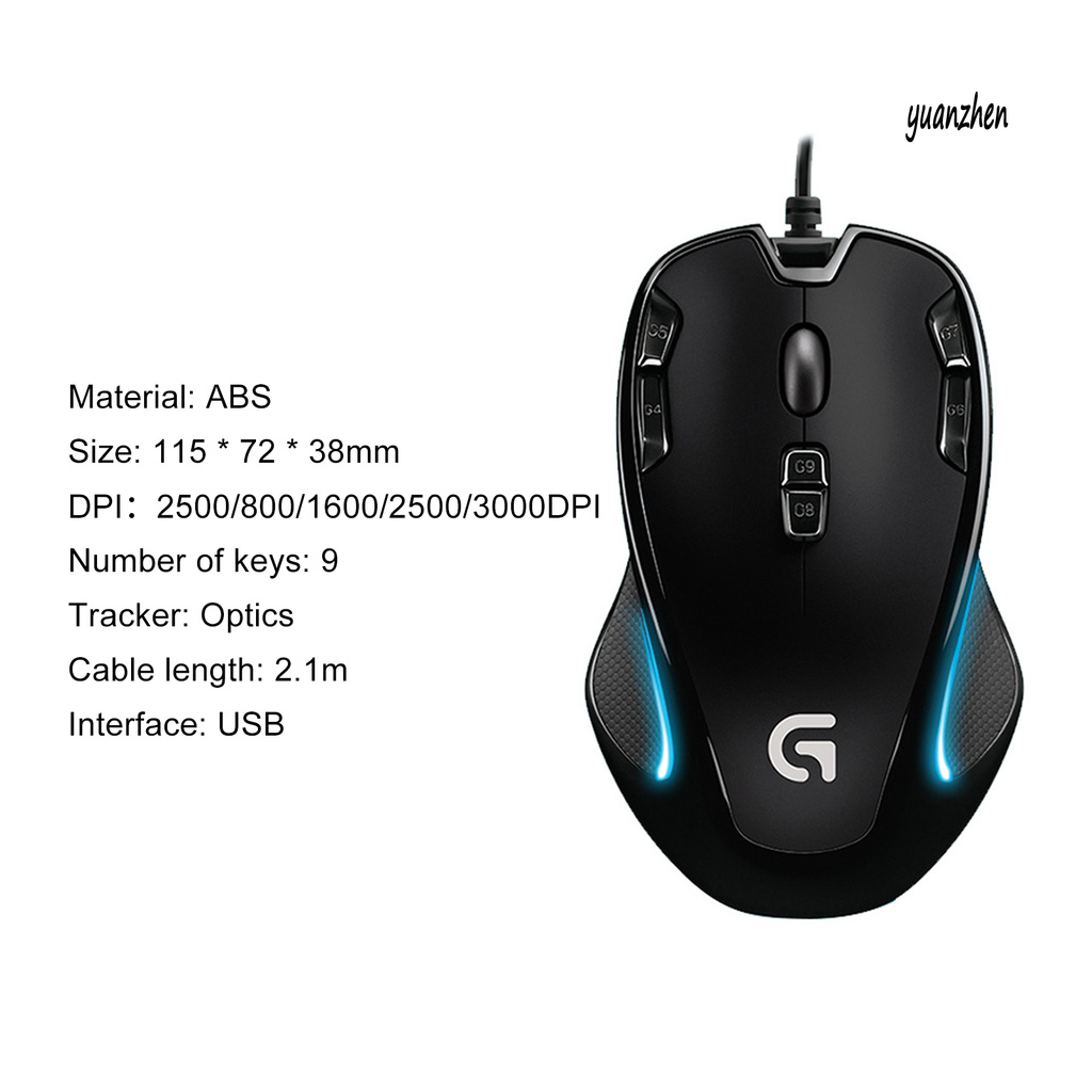 Chuột Gaming Logitech G300S Có Dây 9 Nút Bấm 3000dpi