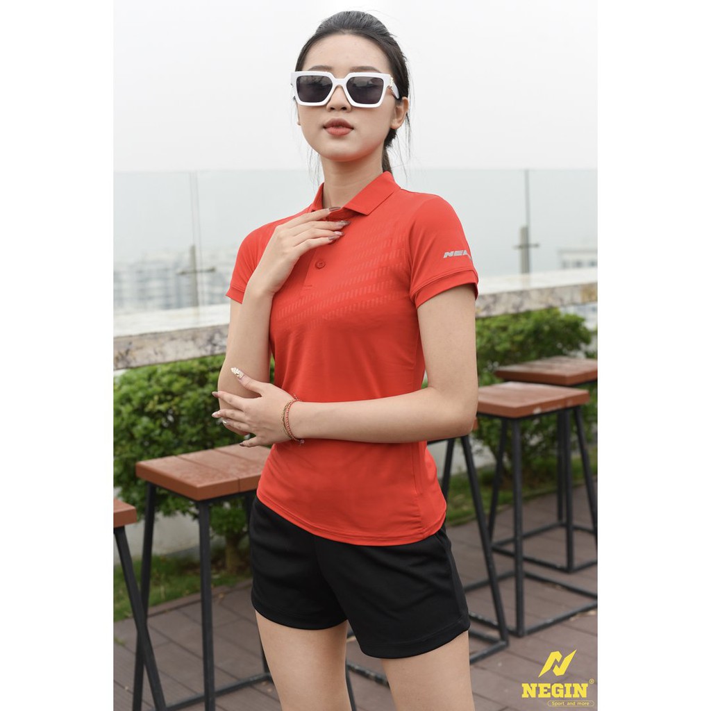 Áo Polo Nữ NEGIN Tay Ngắn Với Điểm Nhấn Thiết Kế Tinh Tế Trước Ngực, Chất Liệu Vải Kháng Khuẩn Tốt AND323W