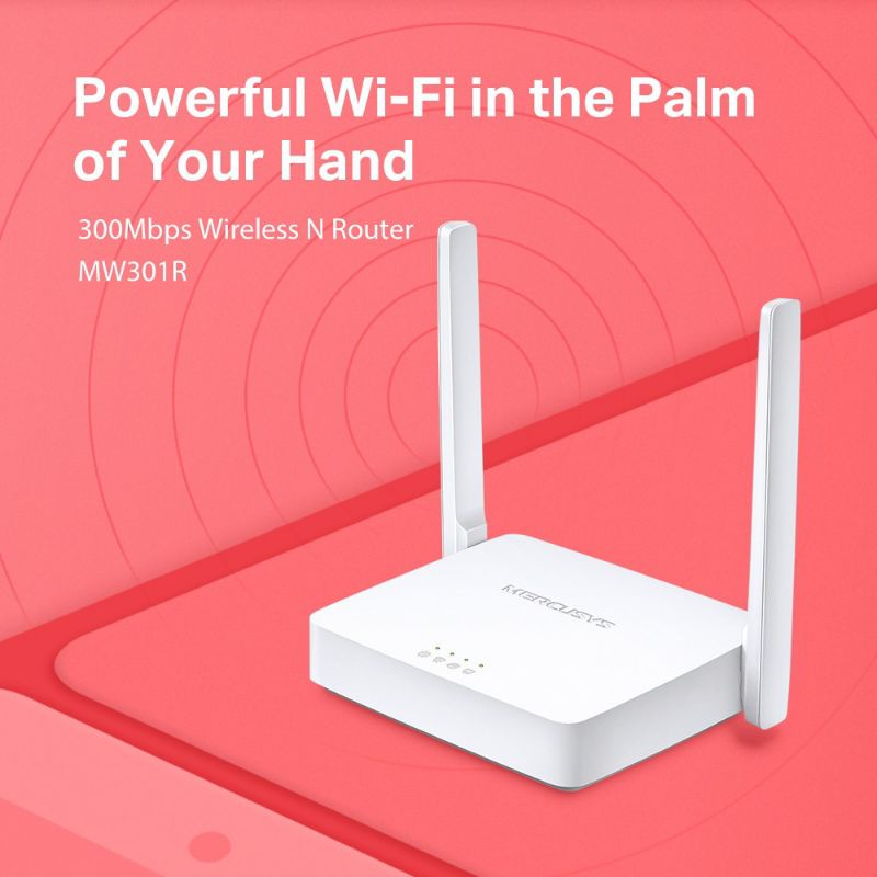 Bộ phát WiFi Mercusys MW301R 2 râu, tốc độ 300Mbps - Hàng Chính Hãng