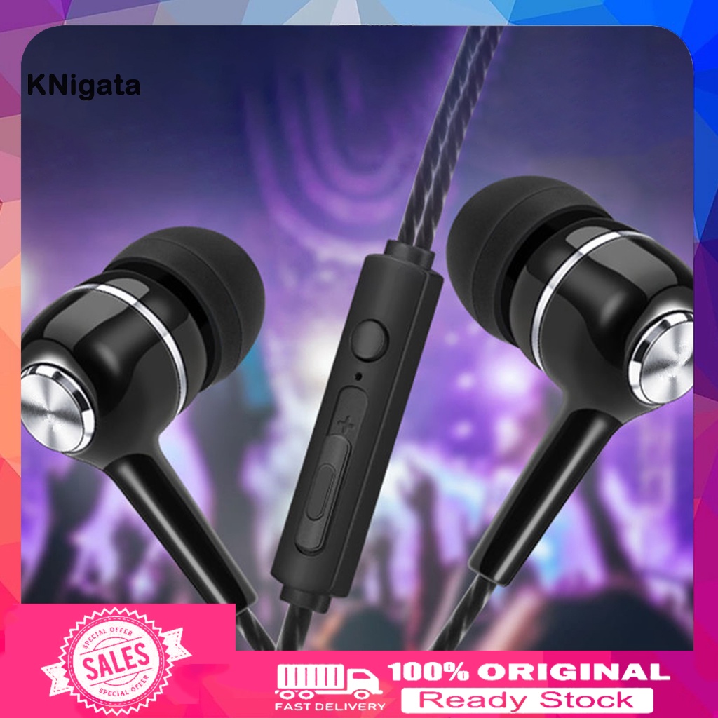 KN* Wired Microphone Earphones Heavy Bass In-ear Universal Mobile Phone Game Earplug