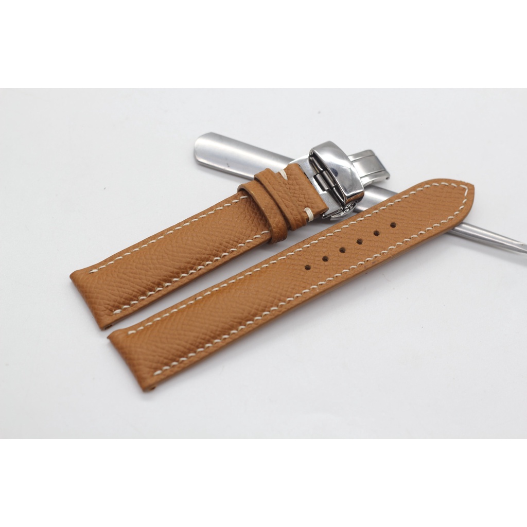 DÂY ĐỒNG HỒ DA EPSOM CAO CẤP+KHÓA GẬP, HOÀN THIỆN THỦ CÔNG, BH 6 THÁNG
