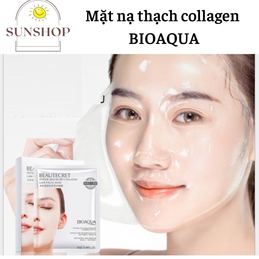 Mặt nạ thủy tinh Bioaqua - Thạch collagen Beautecret dưỡng ẩm sáng da nội địa Trung