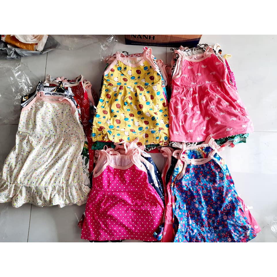 Váy 2 dây vải cotton bé gái