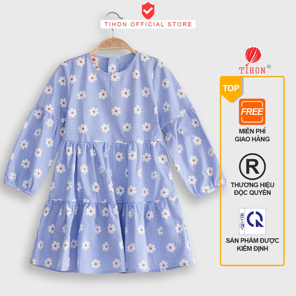 [Mã LTP50 giảm 50000 đơn 150000] Váy Thu Đông Bé Gái TIHON Thiết Kế Xinh Xắn Cao Cấp Chính Hãng VT0410184