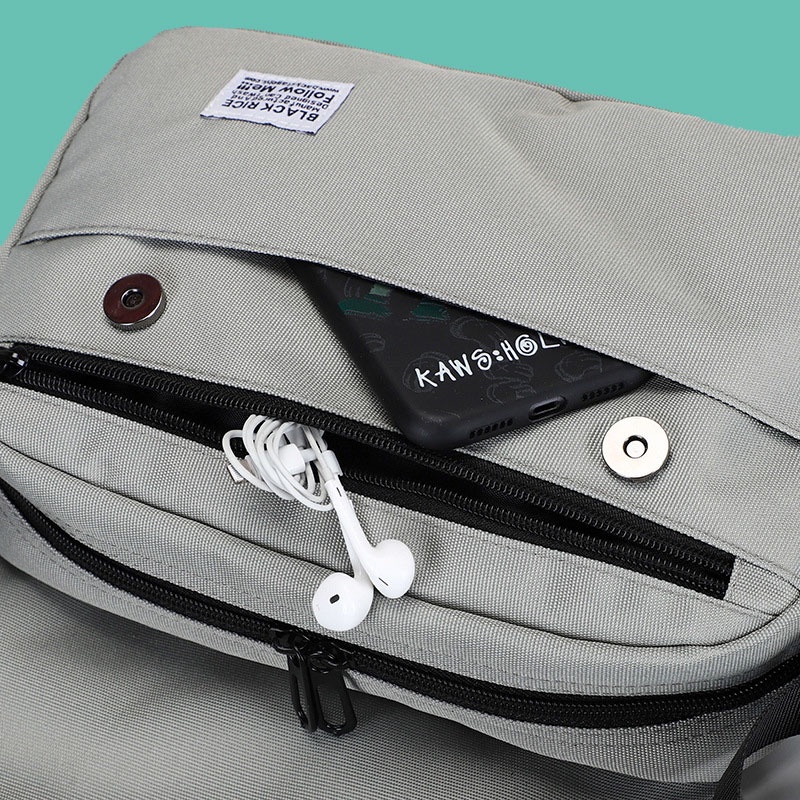 Túi đeo chéo nam nữ Unisex Black Rice phong cách hiện đại Hàn Quốc