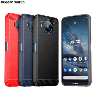 Ốp Điện Thoại tpu Silicon Mềm Chống Sốc Họa Tiết Sợi Các Bon Dành Cho Nokia 8.3 5G 8V 5G