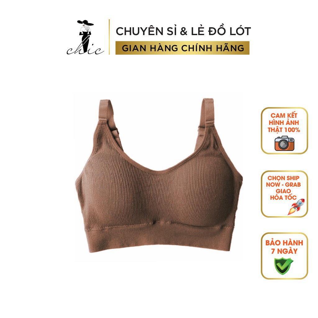 Áo Bra CBT2BRA01 Bra Tập Gym Kiểu Dáng Thể Thao Chất Liệu Cotton Bề Mặt Gân Tăm 2 Dây Mặc Thoải Mái(SIZE 40-65KG