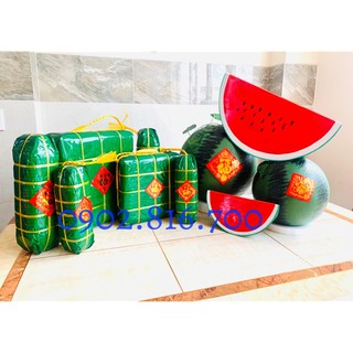 Mô hình bánh chưng - bánh tét -trái dưa hấu - miếng dưa hấu 30cm - 40cm phụ kiệntrang trí tết