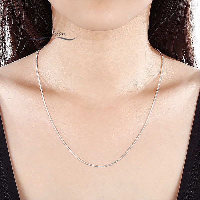 Vòng cổ bạc 925 thiết kế đơn giản thời trang cho nam và nữ 1mm