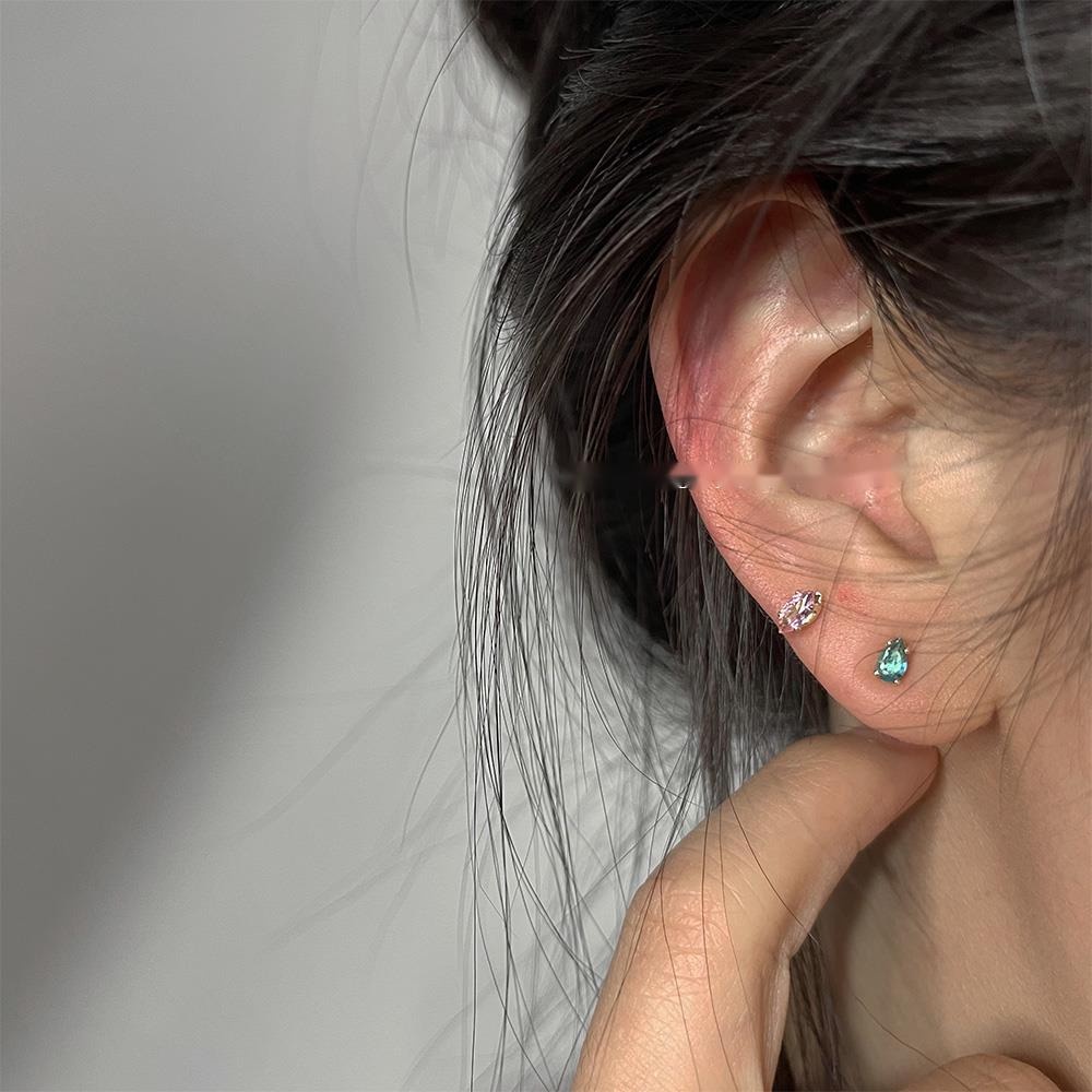 Khuyên tai đính đá zircon thời trang đơn giản đa năng 19A1677