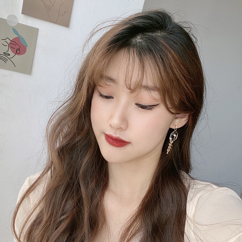 Bông tai dream catcher cách điệu hình lá mạ vàng phong cách vintage dành cho nữ - Mely D79