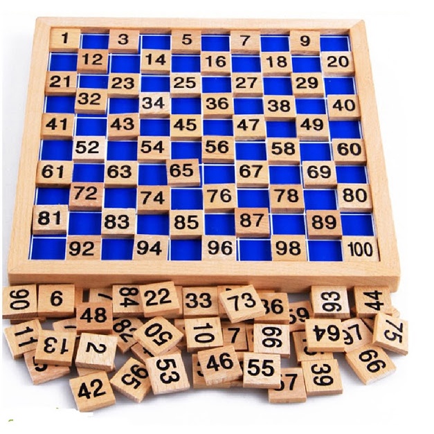 Bảng ghép đếm số 1-100 nhiều màu - giáo cụ Montessori