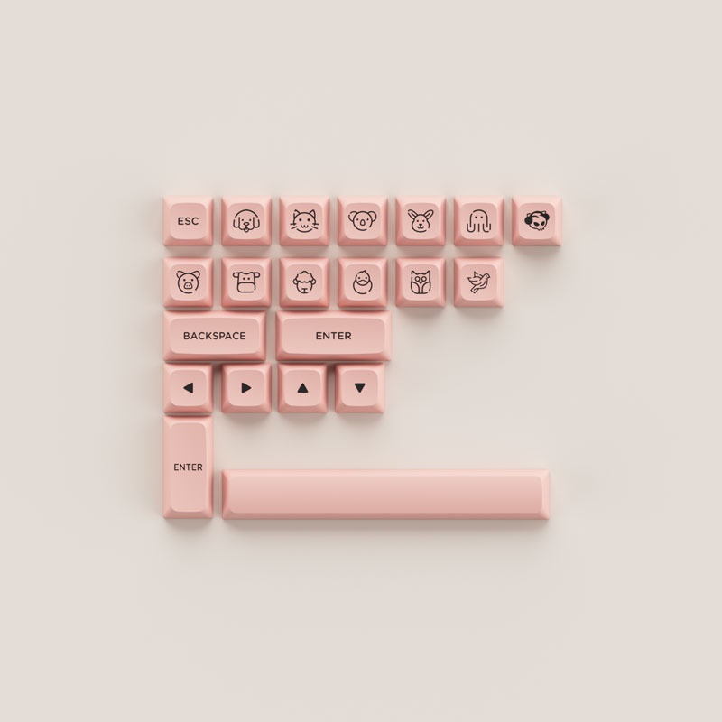 Set keycap AKKO Black Pink (PBT Double-Shot/ASA Low profile/155 nút)