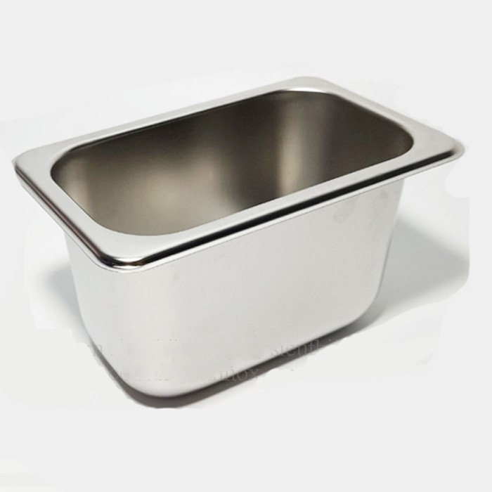 Bộ 2 Khay Inox GN 1/9 Buffet Đựng Topping Trà Sữa, Đựng Thực Phẩm Size 176x108x150mm