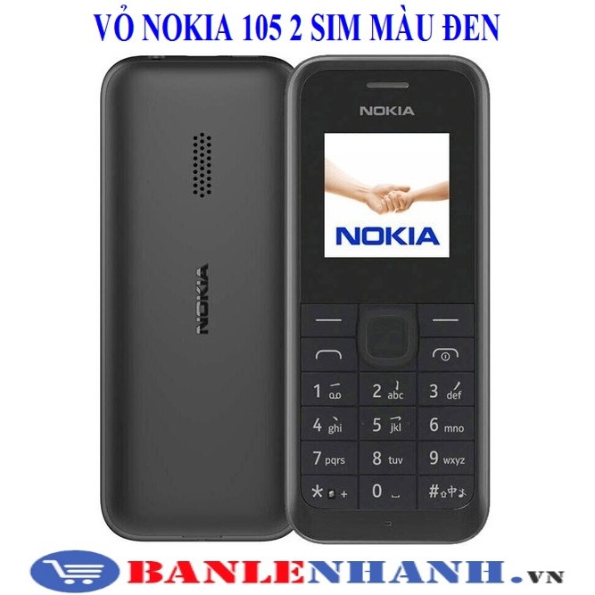 VỎ NOKIA 105 2 SIM 2016 MÀU ĐEN [VỎ ZIN, XỊN]