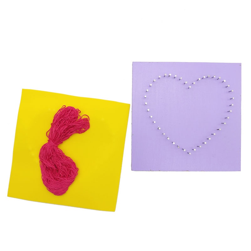 Bộ Dụng Cụ Thủ Công Tranh Chỉ Đinh Size S 16 x 16 cm - Emocolors (Mẫu Màu Giao Ngẫu Nhiên)