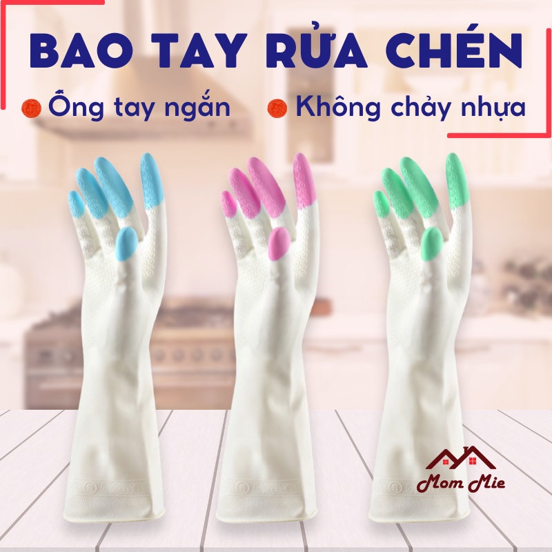 Găng tay rửa chén, làm bếp nhựa PVC, ống dài 32cm, không chảy nhựa - J203