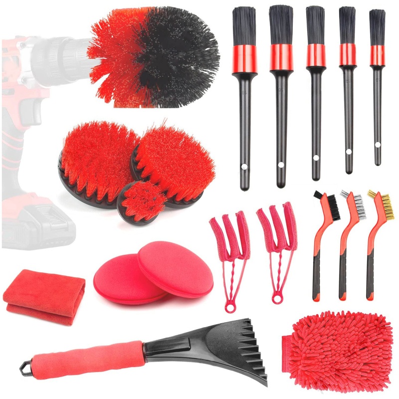 Bộ 19 Bàn Chải Làm Sạch Xe Hơi Bằng Da