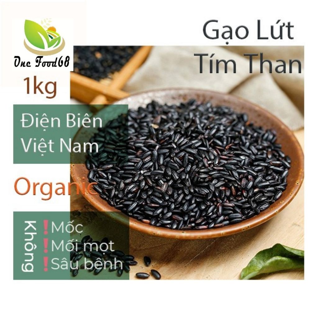 Gạo Lứt Đen Dẻo Điện Biên - GẠO LỨT TÍM THAN Thơm Ngon Giàu Dinh Dưỡng 1kg - OneFood68