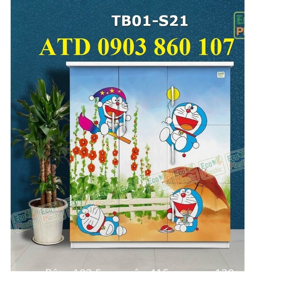 Tủ nhựa quần áo cho bé yêu in hình 3d siêu đẹp 2 cánh 5 hộc y hình thực tế- kitty mickey doremon | BigBuy360 - bigbuy360.vn