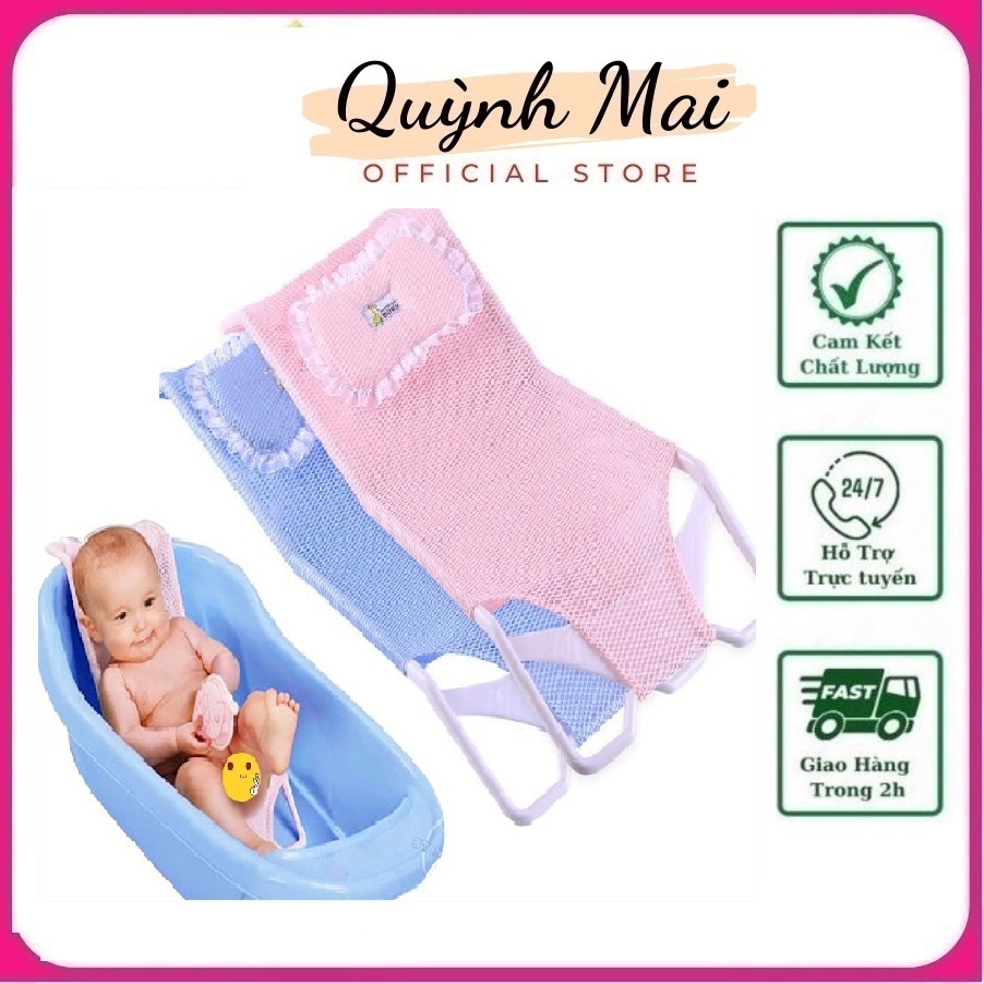 Giường lưới tắm kèm gối cao cấp cho bé